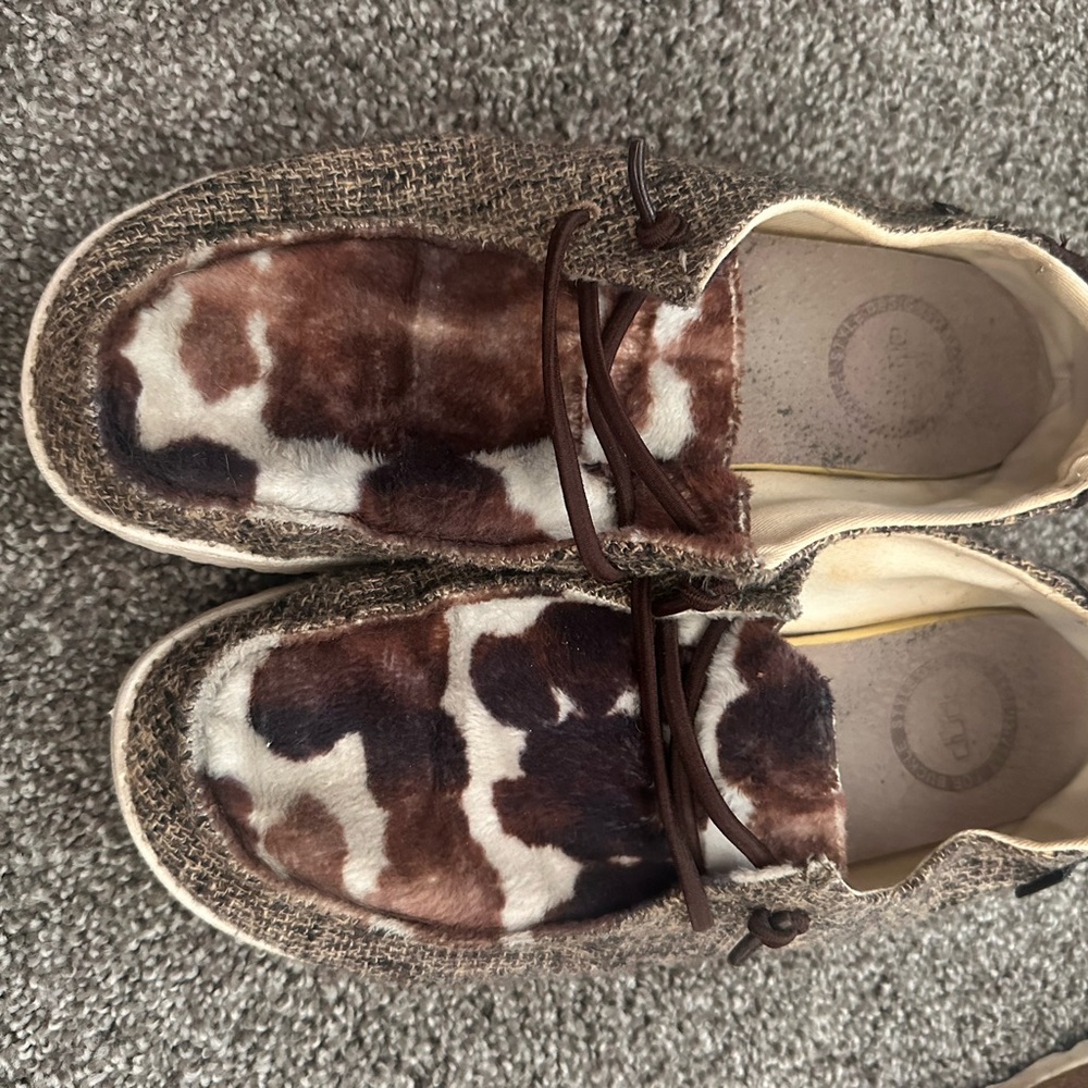 Hey Dude Kids' Moccasins in Brown and Cream